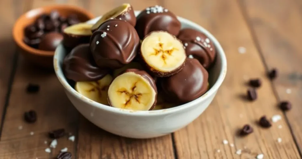 Quick Frozen Banana Bites with Dark Chocolate - Healthy Dessert