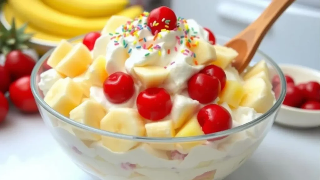 Banana Split Fluff Salad Recipe A No-Bake Dessert Everyone Will Love