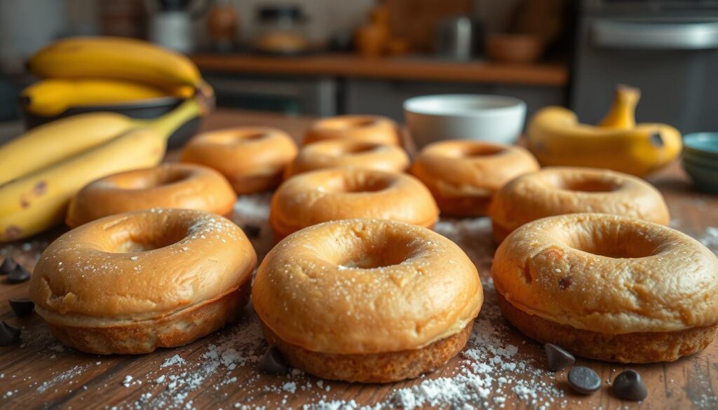 Banana Bread Baked Cake Donuts