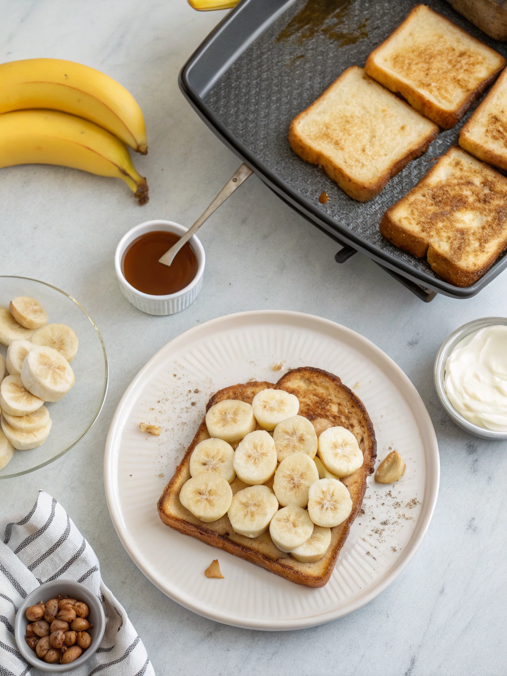 banana french toast preparing steps