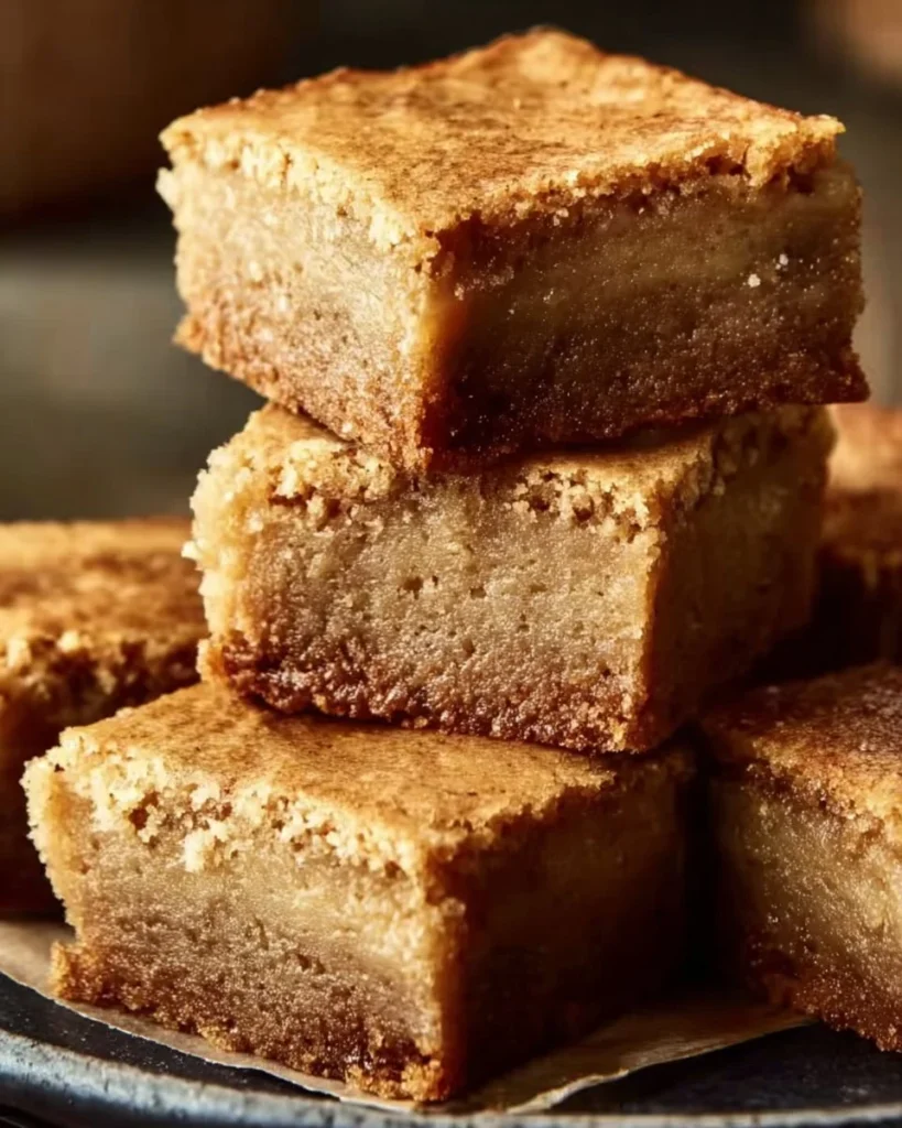Delicious homemade Banana Blondies with a golden, chewy texture.