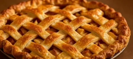 Delicious classic apple pie with golden crust and fresh apples