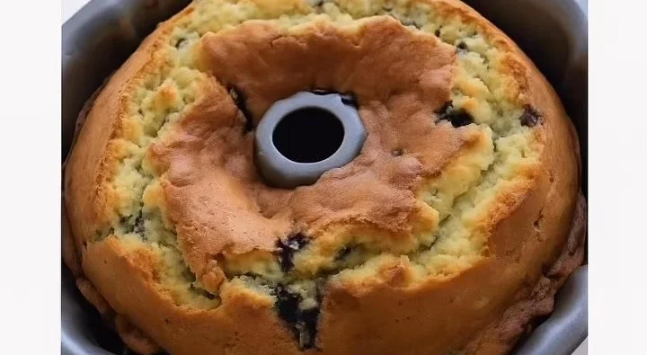 Sour Cream Blueberry Coffee Cake Sour cream blueberry coffee cake with fresh blueberries on top